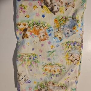 Small Pets Floral Kitten Print Bedding - Cream